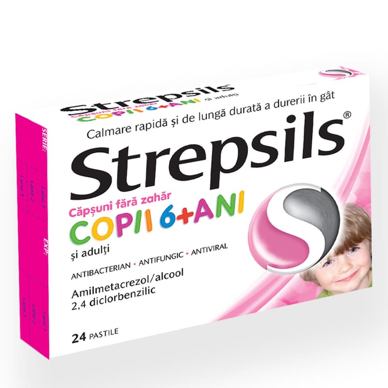 STREPSILS STRAWBERRY SUGAR FREE 24 LOZENGES