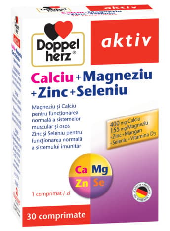 DOPPELHERZ AKTIV CALCIUM+MAGNESIUM+ZINC+SELENIUM 30 TABLETS