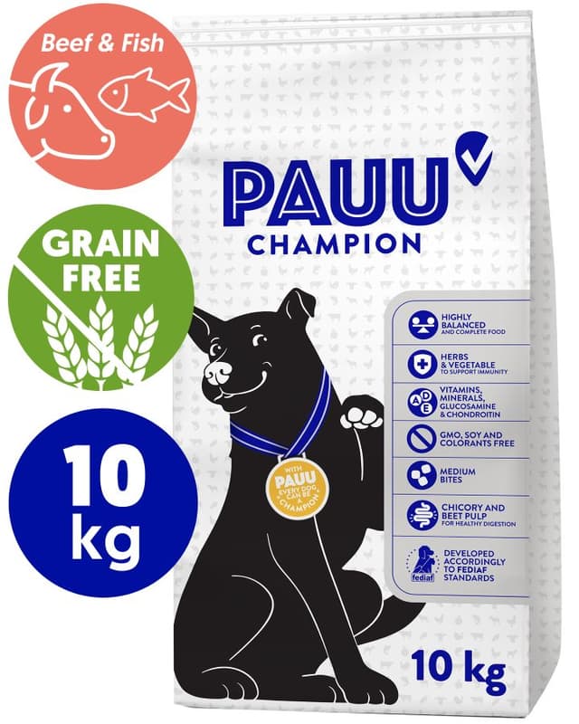 Pauu Crochete fara cereale cu crap proaspat, somon si carne de vita pentru caini