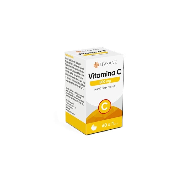 LIVSANE VITAMINA C 500MG 60 TABLETE MASTICABILE