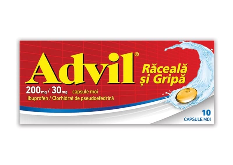 ADVIL COLD AND FLU 200/30MG X 10 SOFT CAPSULES