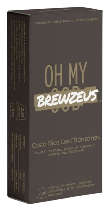 Brewzeus Costa Rica Los Manzanos specialty coffee capsules compatible with Nespresso