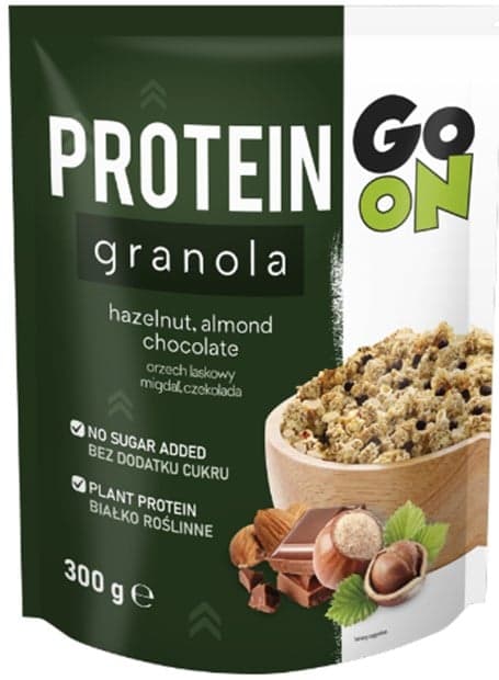 Go On Protein Granola cu fructe cu coaja lemnoasa si ciocolata