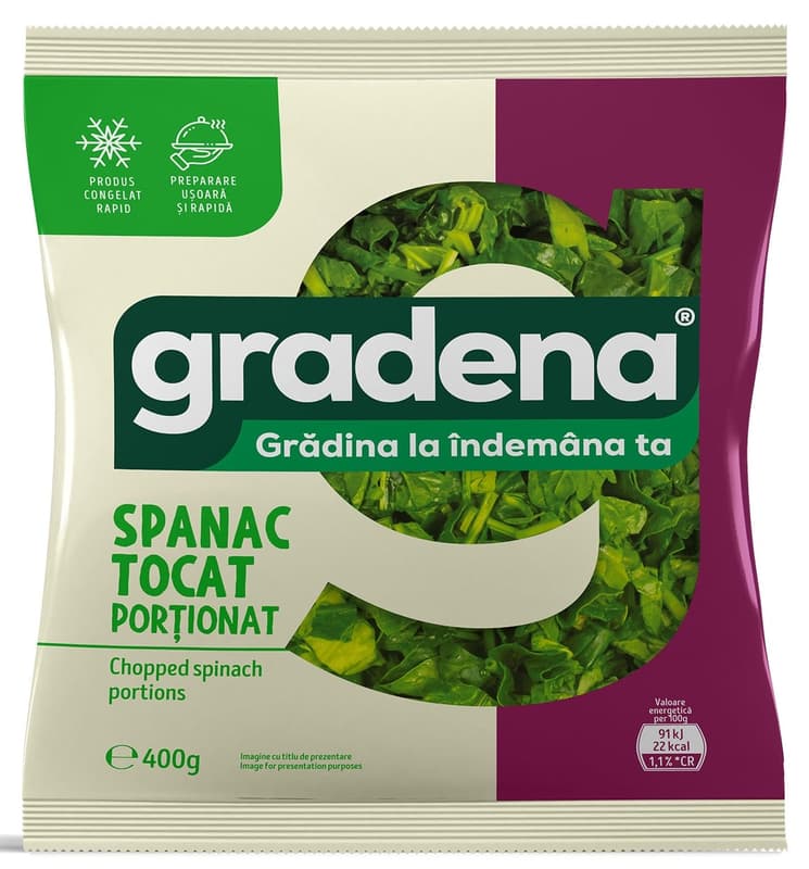 Gradena Chopped spinach portioned frozen