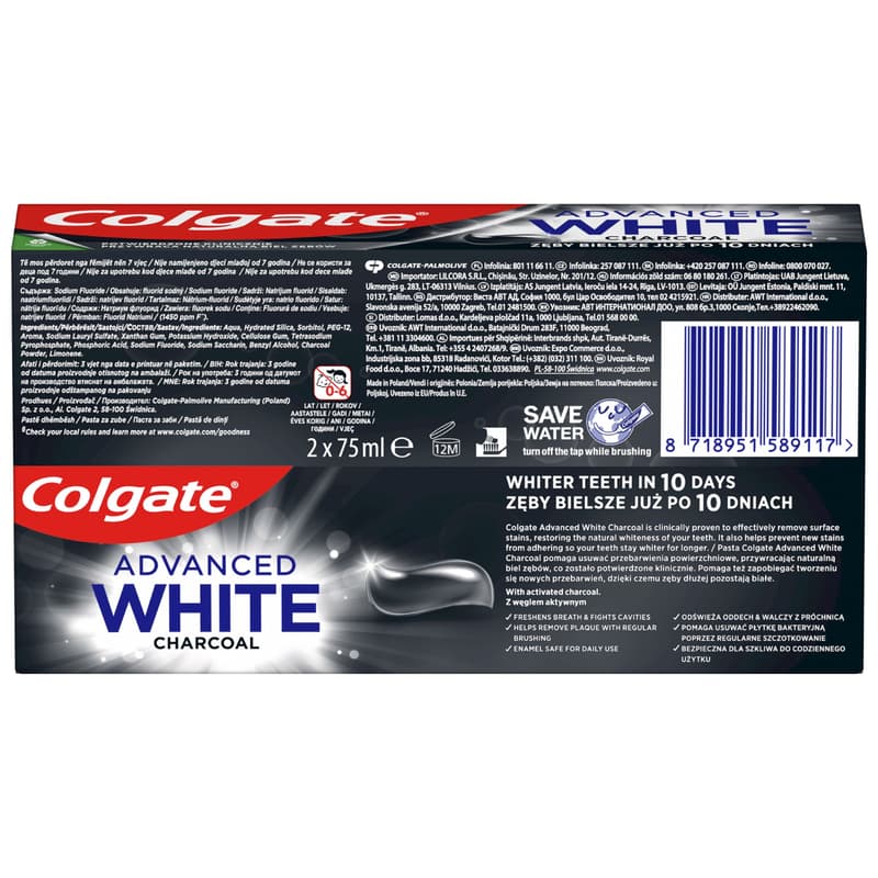 Colgate Advanced White Charcoal Toothpaste Pack