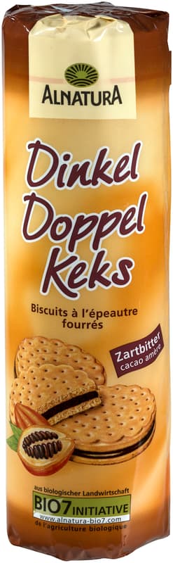 Alnatura ECO Biscuit sandwich cu ciocolata neagra