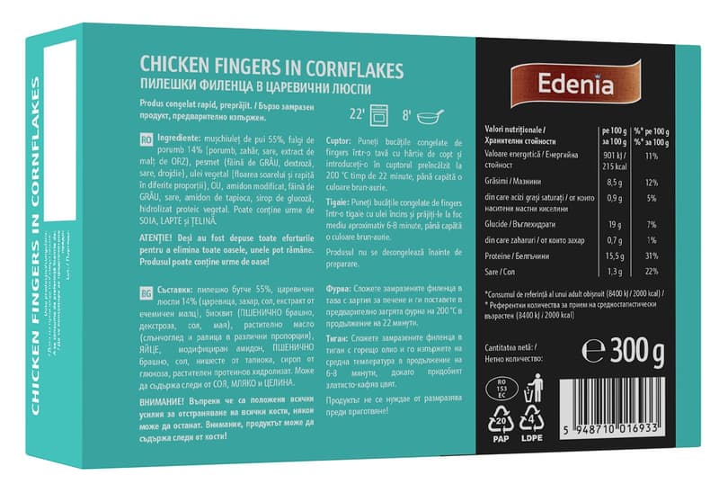 Edenia Chicken fingers in cornflakes