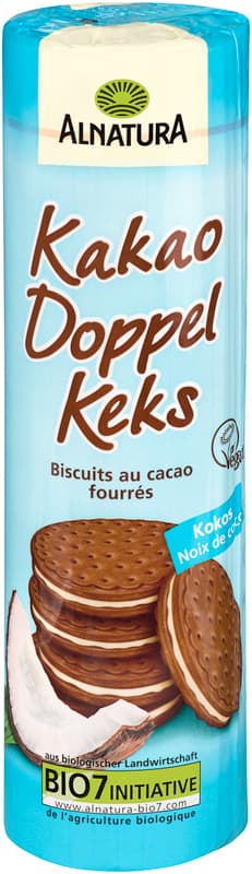 Alnatura ECO Biscuiti sandwich cu cacao si nuca de cocos