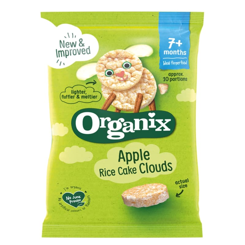 Organix Clouds ECO Apple Rice Cakes, 7 months+