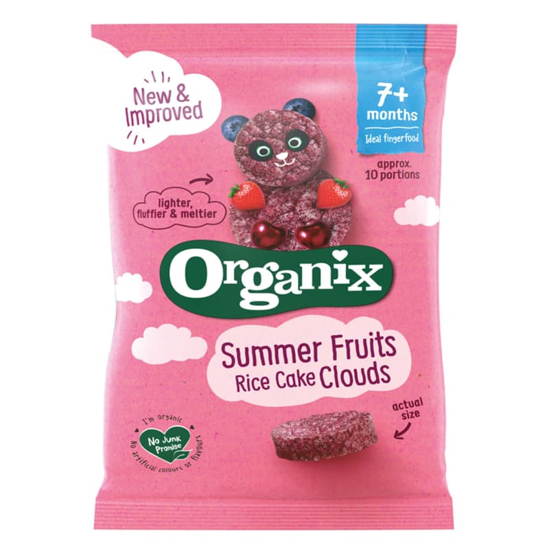 Organix Clouds ECO Summer Fruits Rice Cakes, 7 months+