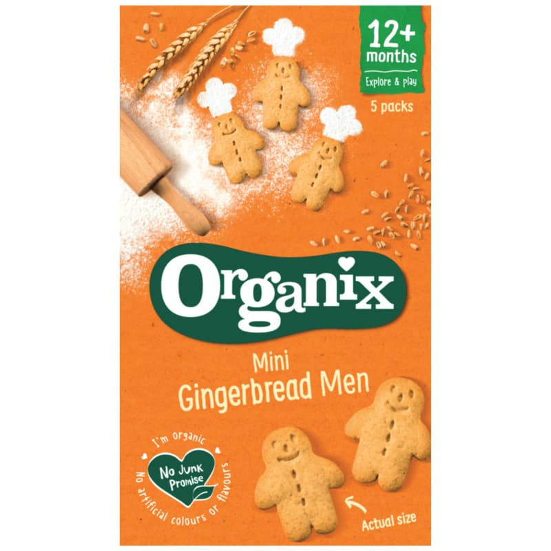 Organix Mini ECO Biscuiti cu ghimbir, 12 luni+, 5x20