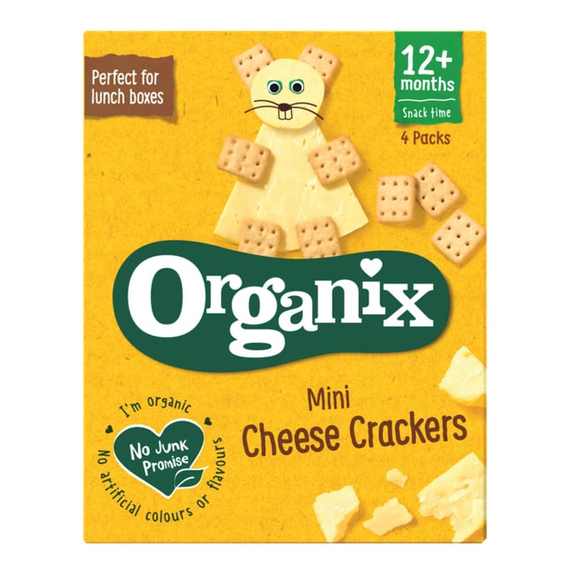 Organix Mini ECO Biscuiti cu branza, 12 luni+, 4x12g