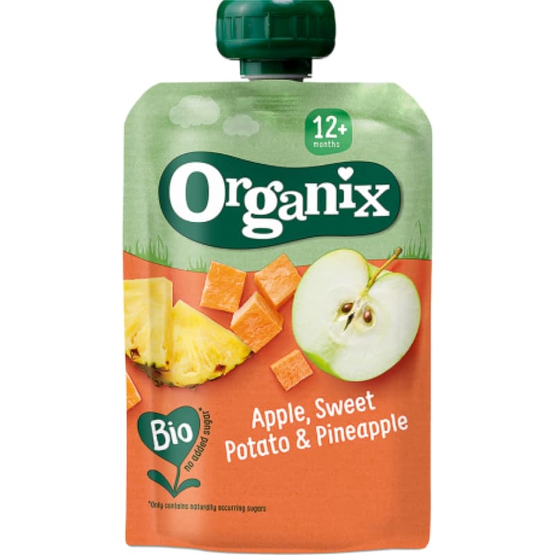 Organix ECO Piure de mere, cartof dulce si ananas, 12 luni+