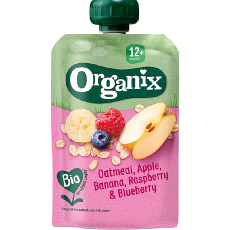 Organix ECO Apple, Banana, Raspberry & Blueberry Porridge, 12 months+