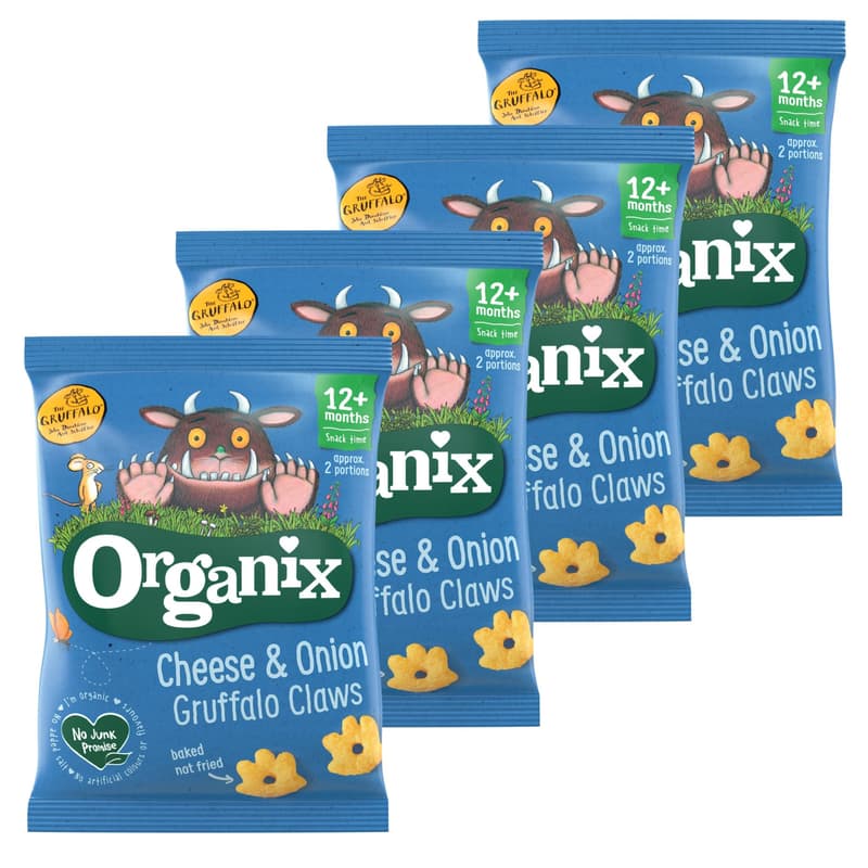 Organix Gruffalo Figurine din porumb cu branza si ceapa, 4x15g, 12+