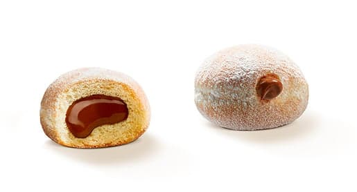 Mini doughnut with chocolate and hazelnut filling