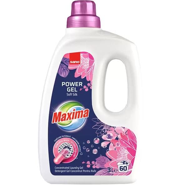 Sano Maxima Detergent de rufe Power gel Soft Silk, 60 spalari