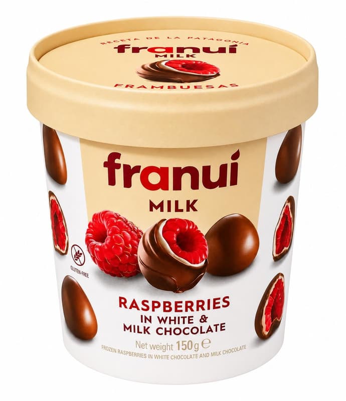 Franui Zmeura in ciocolata alba si ciocolata cu lapte (congelata)