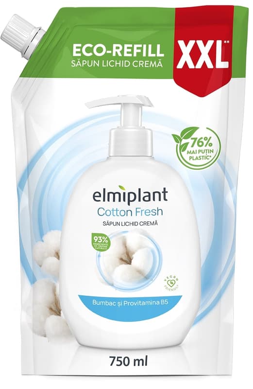 elmiplant Rezerva sapun lichid crema Bumbac si Provitamina B5 