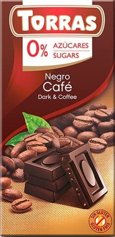 Torras Dark Chocolate with coffee, no added sugar, gluten free