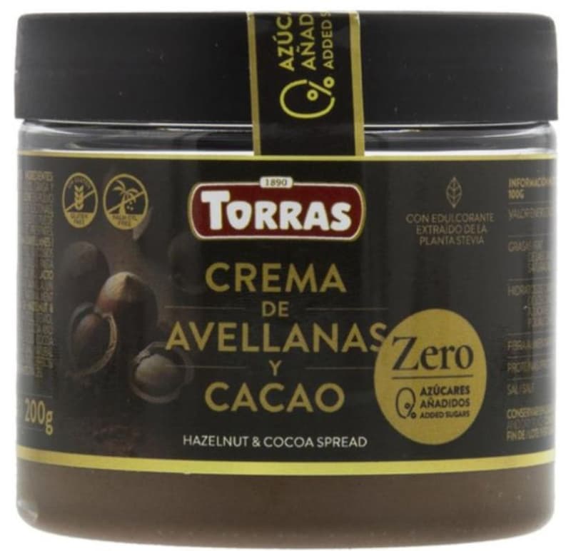 Torras Sugar-Free, Gluten-Free Hazelnut Chocolate Cream (with "STEVIA")