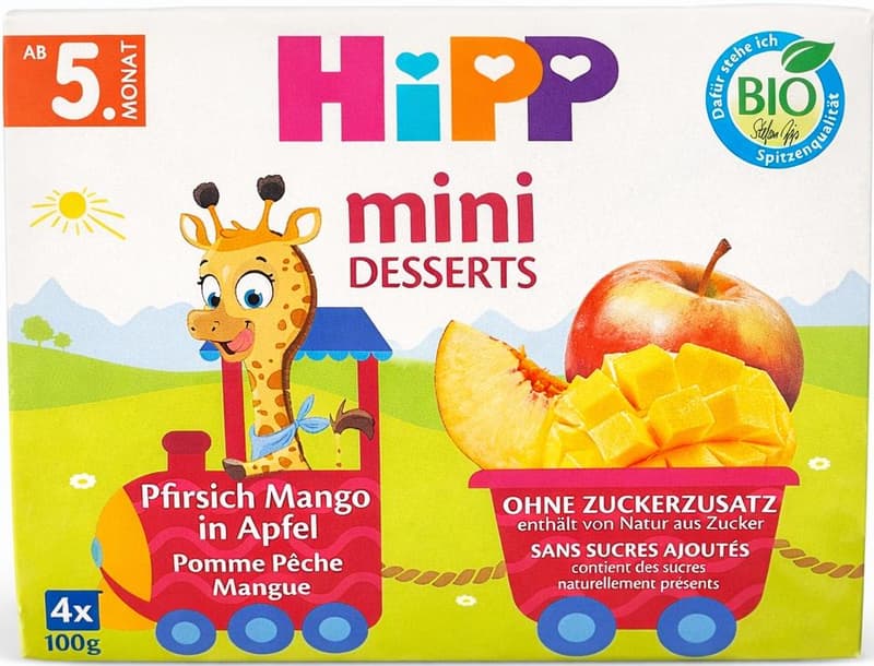 Hipp Gustare cu mango, piersici si mere