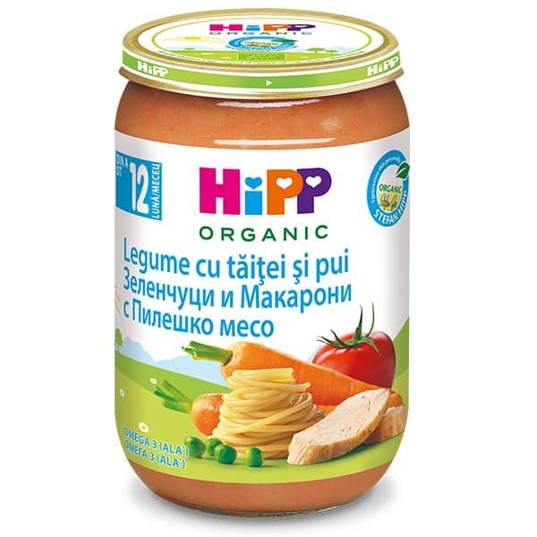 Hipp Chicken Menu with Vegetables and Noodles