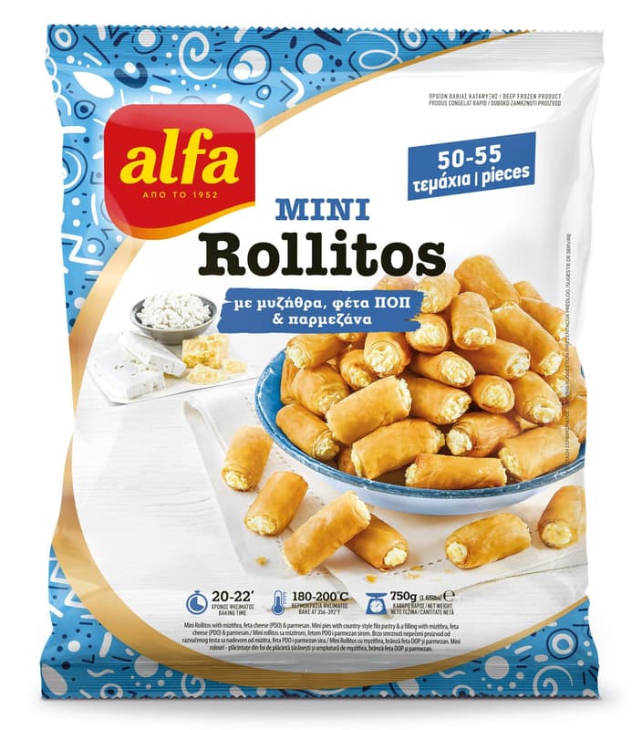 Alfa Mini Rollitos with feta cheese and parmesan