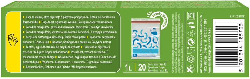 Fino Pungi alimentare cu fermoar 1l