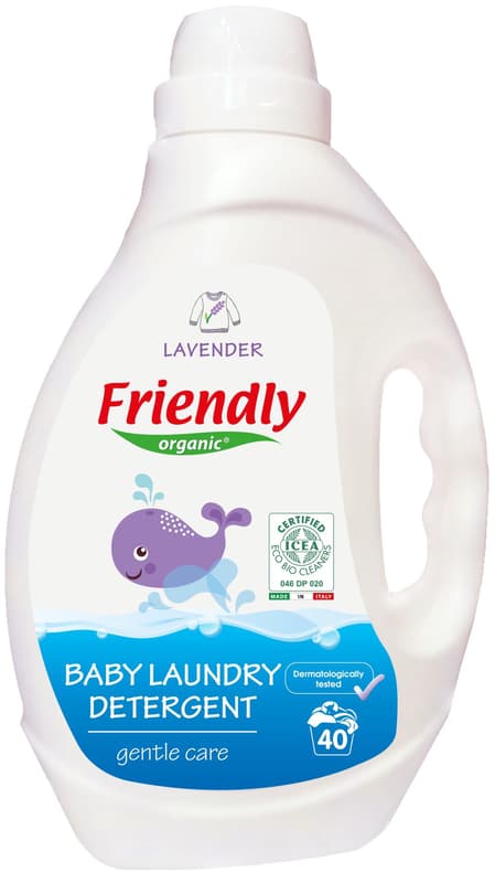 Friendly Organic Detergent de rufe pentru bebelusi cu parfum de lavanda, 40 spalari