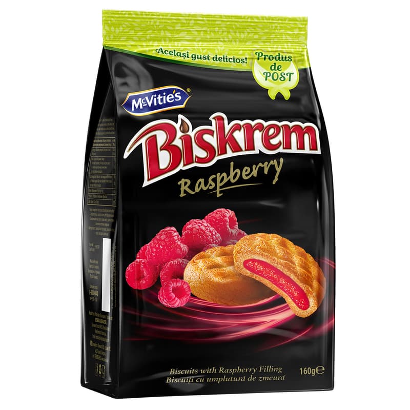 Biskrem Biscuits with Raspberry Filling