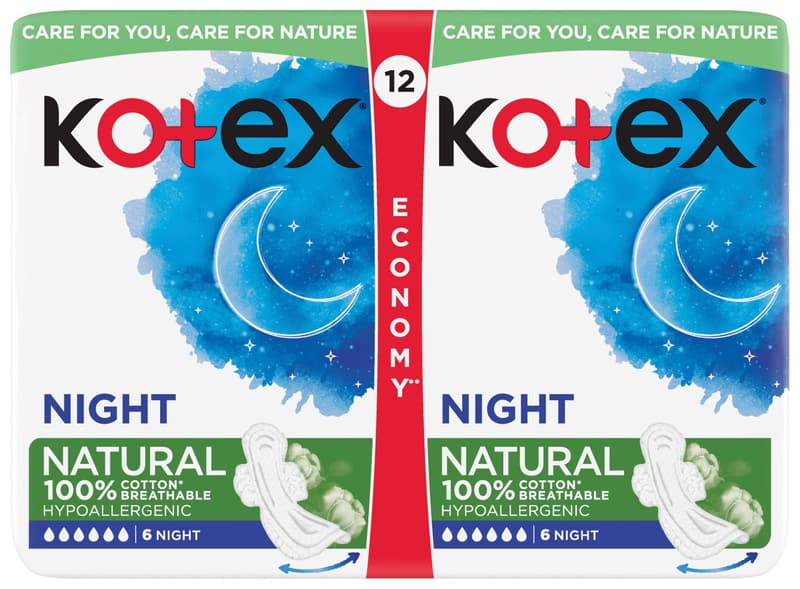 Kotex Natural Over Night Absorbent Tampons
