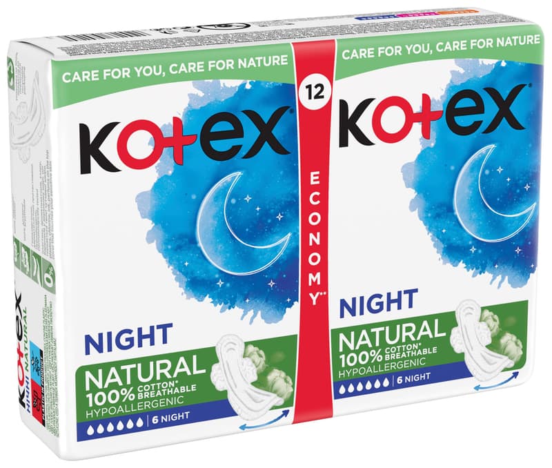 Kotex Natural Over Night Absorbent Tampons