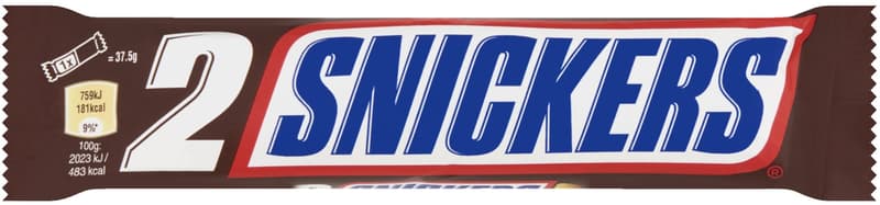 Snickers Milk Chocolate with Fresh Roasted Peanuts 2x37.5g