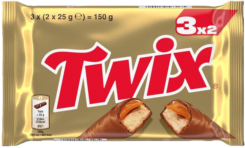 Twix Batoane cu biscuit si caramel invelite in ciocolata cu lapte 3x50g