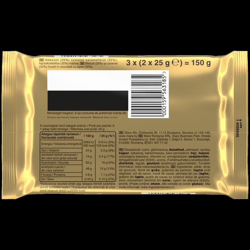 Twix Batoane cu biscuit si caramel invelite in ciocolata cu lapte 3x50g