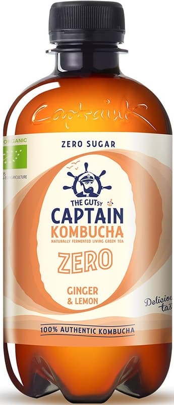 The Gutsy Captain Kombucha Zero ECO ginger and lemon
