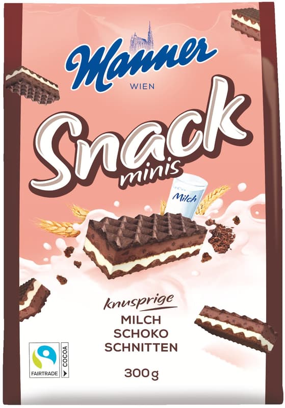 Manner Snacks Minis Mni Napolitane dark chocolate