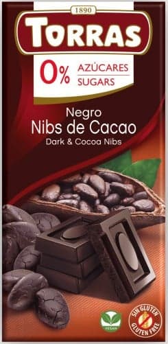 Torras Dark chocolate with sugar-free and gluten-free cocoa pieces