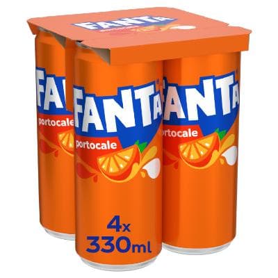 Fanta Portocale Bautura racoritoare carbogazoasa doza 4 pack