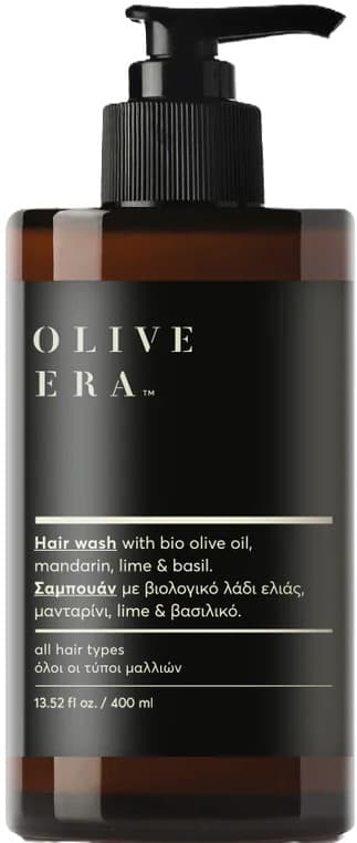 Olive Era Shampoo with organic olive oil and tangerine, lime and basil extract