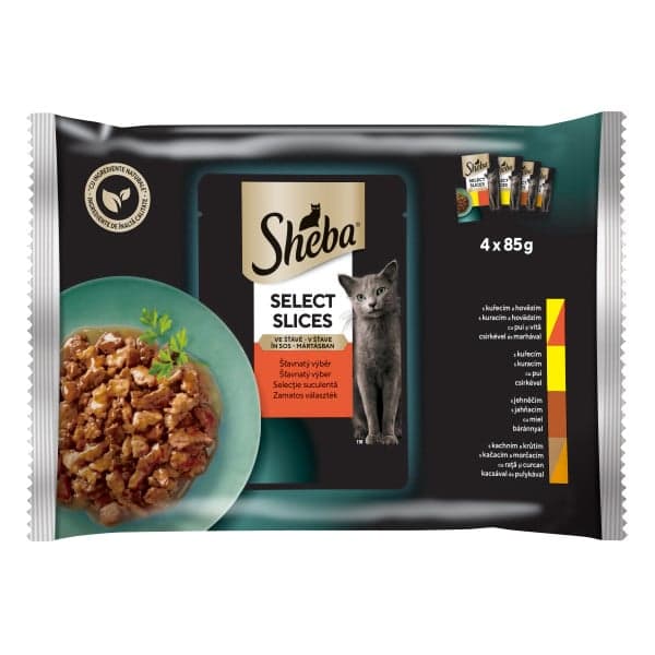 Sheba Wet food for adult cats, juicy selection in sauce 4x85g