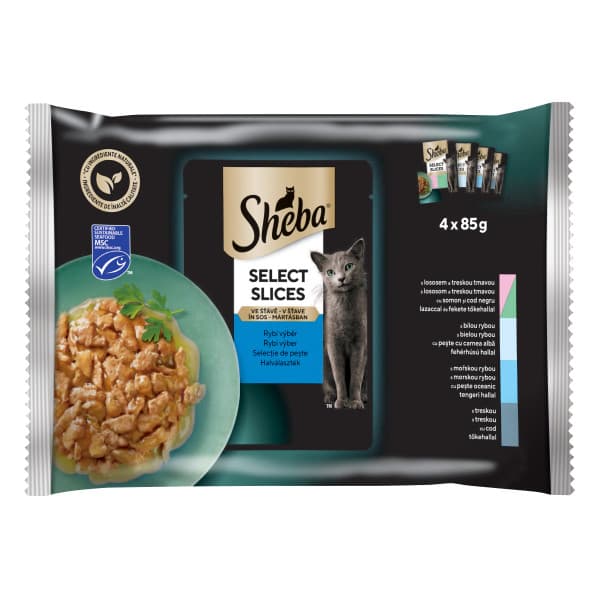 Sheba Hrana umeda pentru pisici adulte, selectii de peste in sos 4x85g