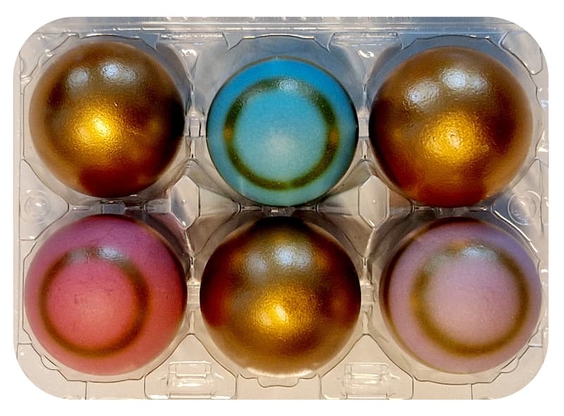 Oua colorate aurii, fierte si vopsite, marimea M, COD 2, 6 bucati