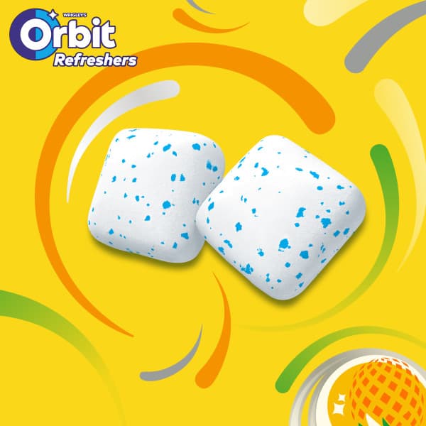 Orbit Refreshers Tropical Guma de mestecat fara zahar cu indulcitori si arome de fructe, 30 buc