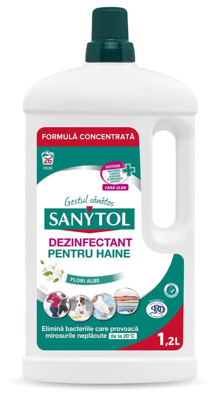 Sanytol Dezinfectant lichid pentru haine Flori Albe