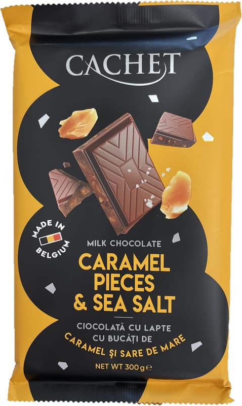 Cachet Ciocolata cu lapte cu caramel si sare de mare