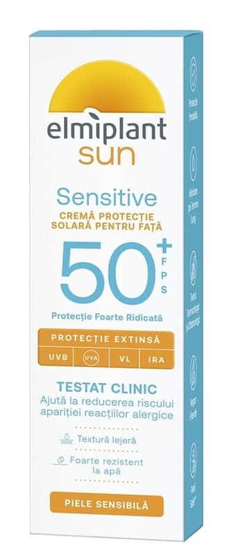 Elmiplant Sensitive Sun SPF50+ Crema protectie solara pentru fata
