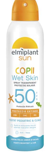 Elmiplant SPF50 Wetskin Lotiune spray protectie solara pentru copii
