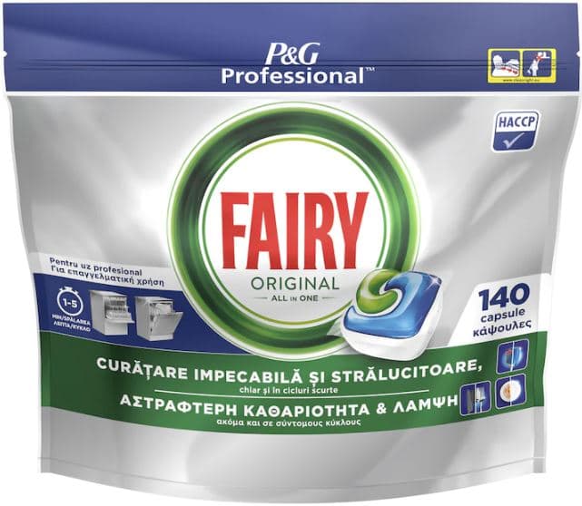 Fairy Professional Original All in 1 Detergent capsule masina de spalat vase, 140 spalari
